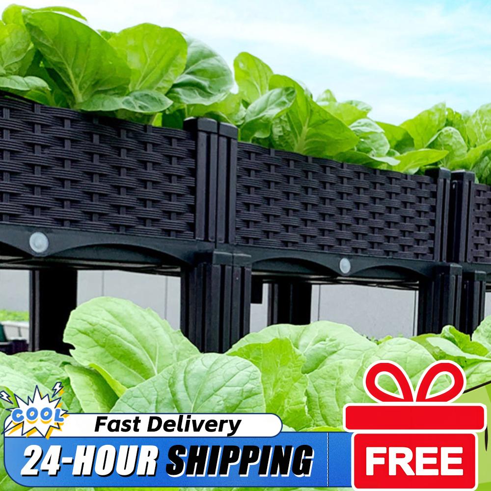 Raised Garden Bed - Jardinière surélevée en plastique avec pieds,