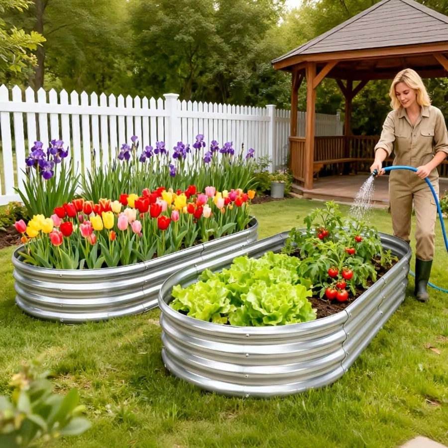2 pièces, jardinière ovale en  - Raised Garden Bed avis et prix